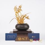 Quà tặng Bình Hoa Địa Lan dát vàng 24k ACT GOLD ISO 9001:2015
