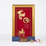 Quà tặng Tranh Chữ Thư Pháp Thành Công dát vàng 24k ACT GOLD ISO 9001:2015