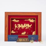 Quà tặng Tranh Bát Mã dát vàng 24k  ACT GOLD ISO 9001:2015
