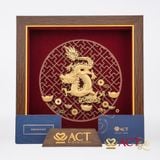 Quà tặng Tranh Rồng Phú Quý dát vàng 24k ACT GOLD ISO 9001:2015