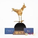 Quà tặng Cành Hoa Lan dát vàng 24k ACT GOLD ISO 9001:2015 (Pha lê đen)