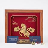 Quà tặng Tranh Ngựa Chiến Thắng dát vàng 24k ACT GOLD ISO 9001:2015