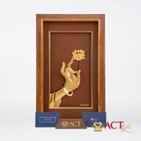 Tranh Sen Vàng Thoát Tục (Tay Trái) dát vàng 24k ACT GOLD ISO 9001:2015