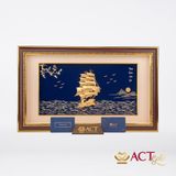 Quà tặng tranh Thuyền dát vàng 24k ACT GOLD ISO 9001:2015 (Mẫu 27)