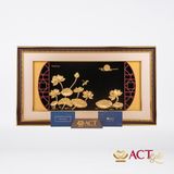 Quà tặng Tranh Hồ Sen dát vàng 24k ACT GOLD ISO 9001:2015