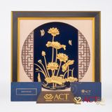 Tranh Hoa Sen dát vàng 24k ACT GOLD ISO 9001:2015 (Mẫu 4)