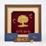 Quà tặng Tranh Cây Tài Lộc Dát Vàng 24k ACT GOLD ISO 9001:2015