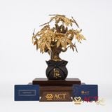 Quà tặng Chậu Cây Kim Ngân dát vàng 24k ACT GOLD ISO 9001:2015