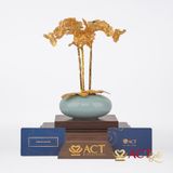 Quà tặng Bình Hoa Lan 3 Cành dát vàng 24k ACT GOLD ISO 9001:2015