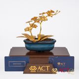 Quà tặng Chậu Lan 2 Cành dát vàng 24k ACT GOLD ISO 9001:2015