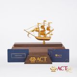 Quà tặng Thuyền Buồm dát vàng 24k ACT GOLD ISO 9001:2015 (Mẫu 22)