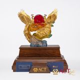 Quà tặng Loan Phượng dát vàng 24k ACT GOLD ISO 9001:2015
