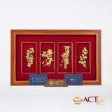 Tranh Tứ Quý dát vàng 24k ACT GOLD ISO 9001:2015 (Mẫu 6)