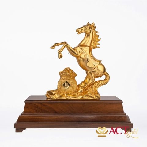 Quà tặng Ngựa Tài Lộc dát vàng 24k ACT GOLD ISO 9001:2015 (Mẫu 7)