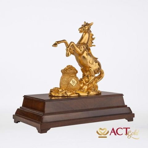 Quà tặng Ngựa Tài Lộc dát vàng 24k ACT GOLD ISO 9001:2015 (Mẫu 7)
