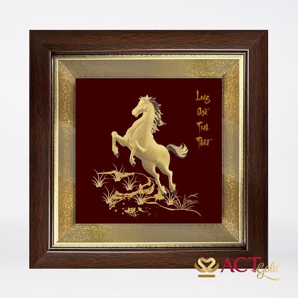 Tranh Long Mã Tinh Thần dát vàng 24k ACT GOLD ISO 9001:2015