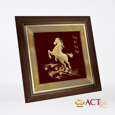 Tranh Long Mã Tinh Thần dát vàng 24k ACT GOLD ISO 9001:2015
