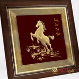 Tranh Long Mã Tinh Thần dát vàng 24k ACT GOLD ISO 9001:2015