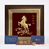 Tranh Long Mã Tinh Thần dát vàng 24k ACT GOLD ISO 9001:2015