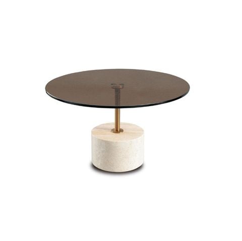 Bàn Trà Amber - Mặt Epoxy Trà & Chân GRC Vân Đá