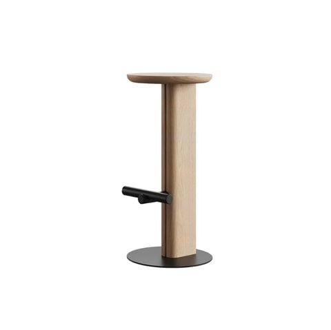 Ghế Oakru - Ghế bar gỗ sồi chân kim loại hiện đại
