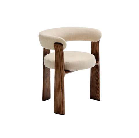 Ghế GraniCurve - Ghế gỗ bọc vải be phong cách hiện đại