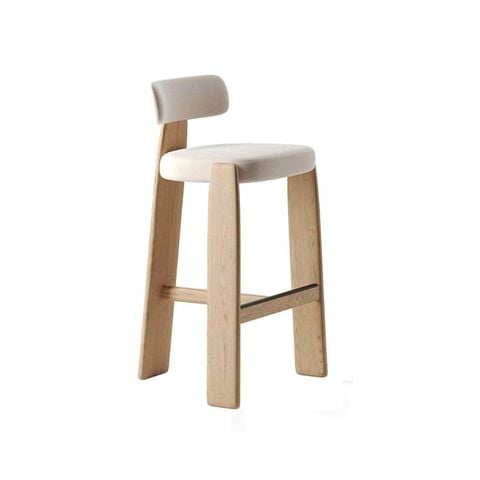 Ghế Runo - Ghế bar gỗ sáng nệm kem phong cách Bắc Âu