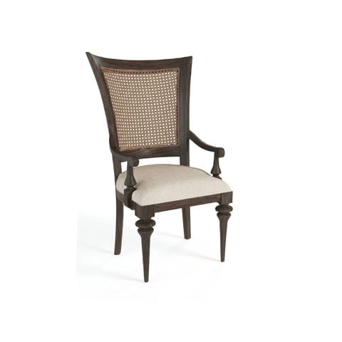 Ghế Belmar lưng mây đệm be phong cách Indochine
