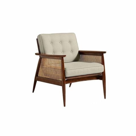 Ghế Nadia Rattan - Bành mây nâu đệm be