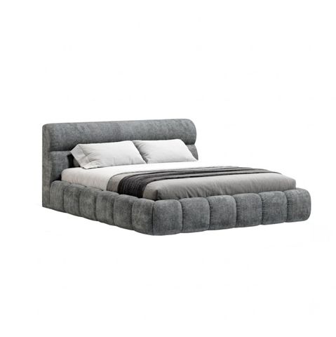 Giường Gravo xám bọc nỉ - Giường ngủ hiện đại êm ái