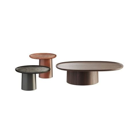 Bàn TerraOval - Bàn trà oval gỗ veneer & đá