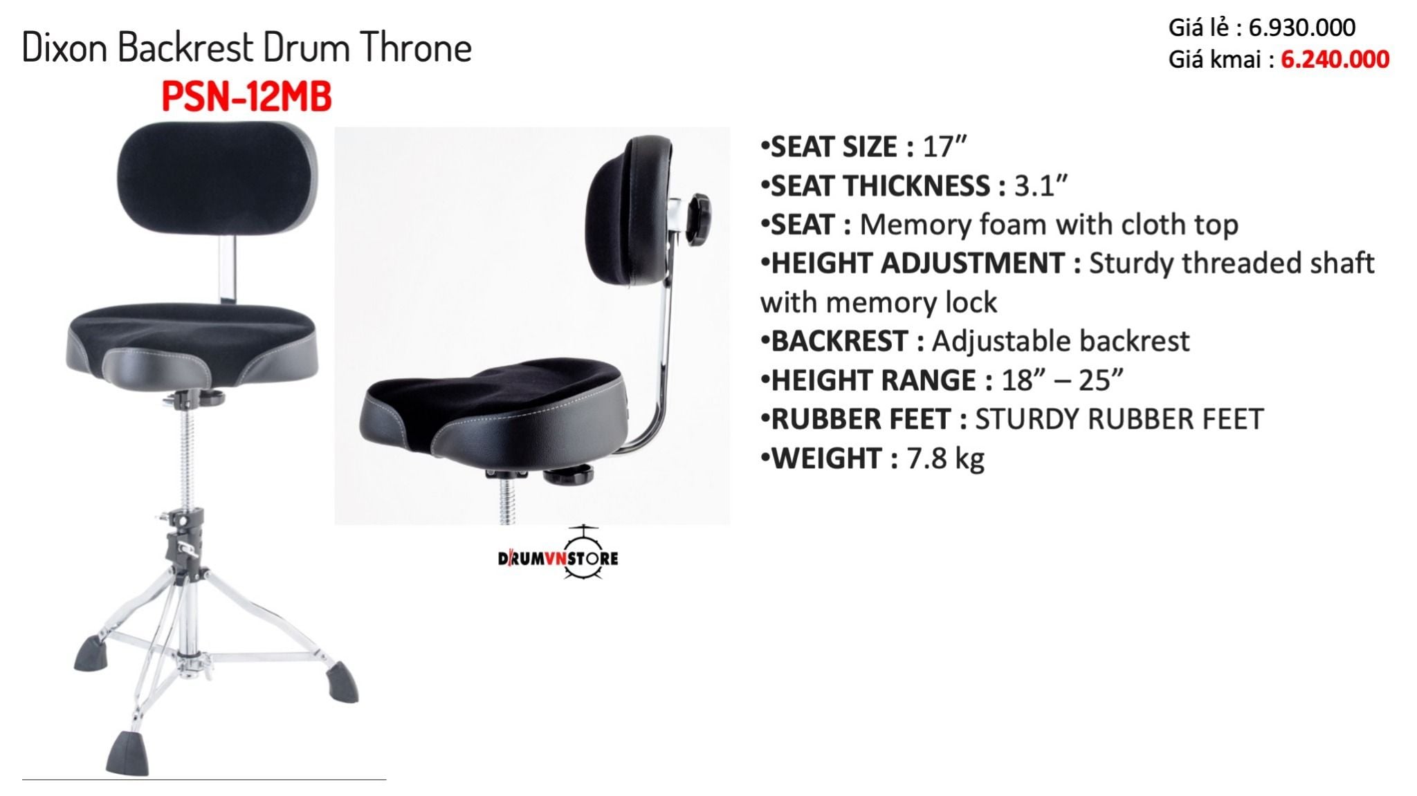  Dixon Cornerstone + Hardware Premium + Meinl Byzance Mix Set 7Pcs 