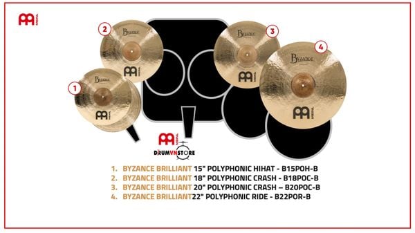  Cymbal Meinl Byzance Polyphonic Brilliant 