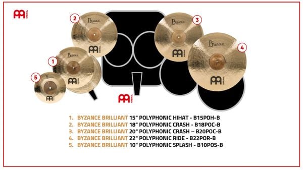 Cymbal Meinl Byzance Polyphonic Brilliant 