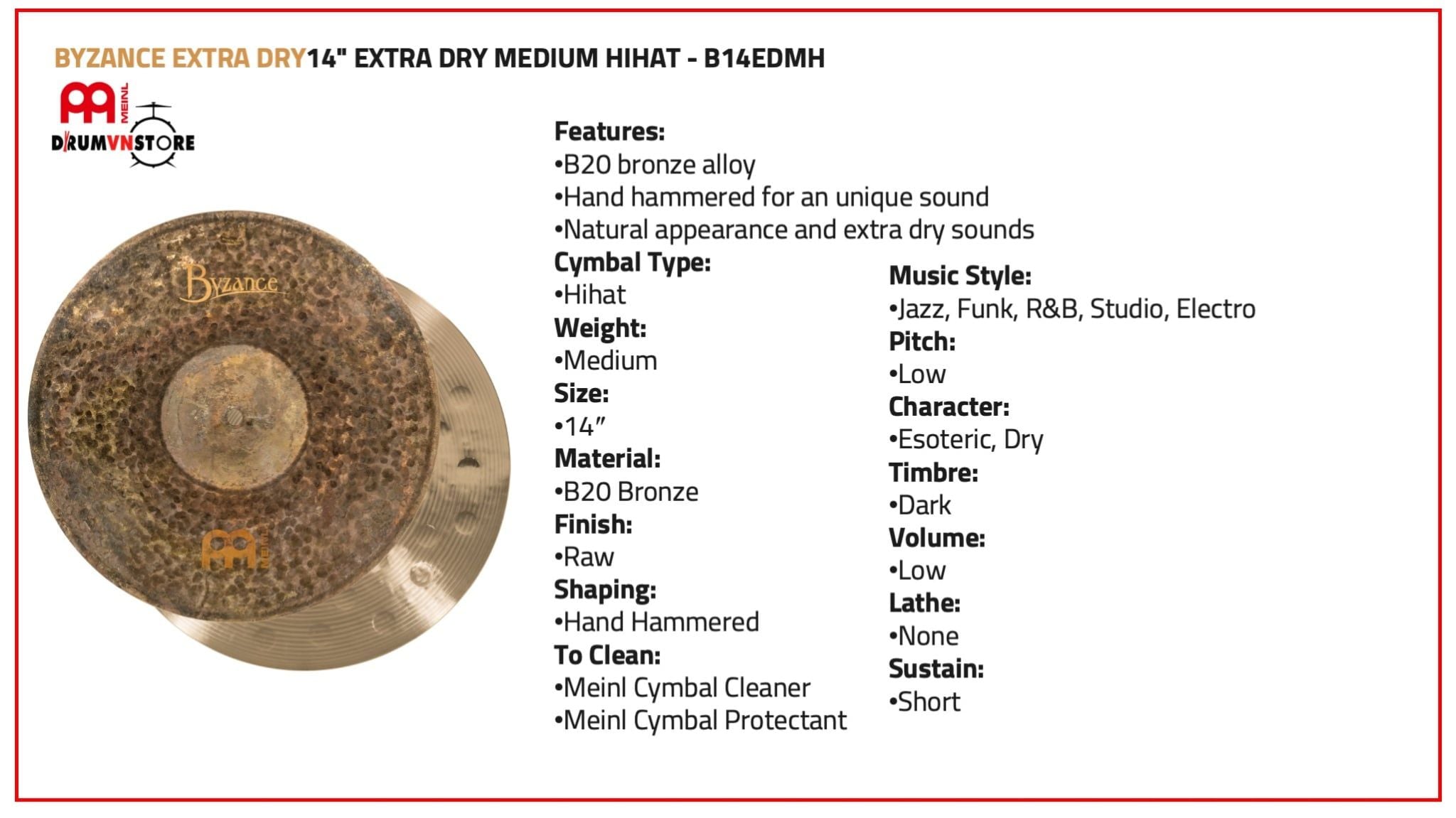  Cymbal Meinl Byzance Mike Johnston Signature Cymbal Set - MJ401+18 