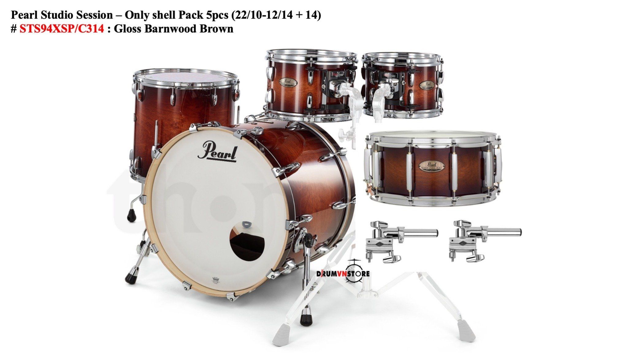  Trống Cơ Pearl Session Studio Select STS94XSP/C (22/10-12-16/14) (only shell pack) 
