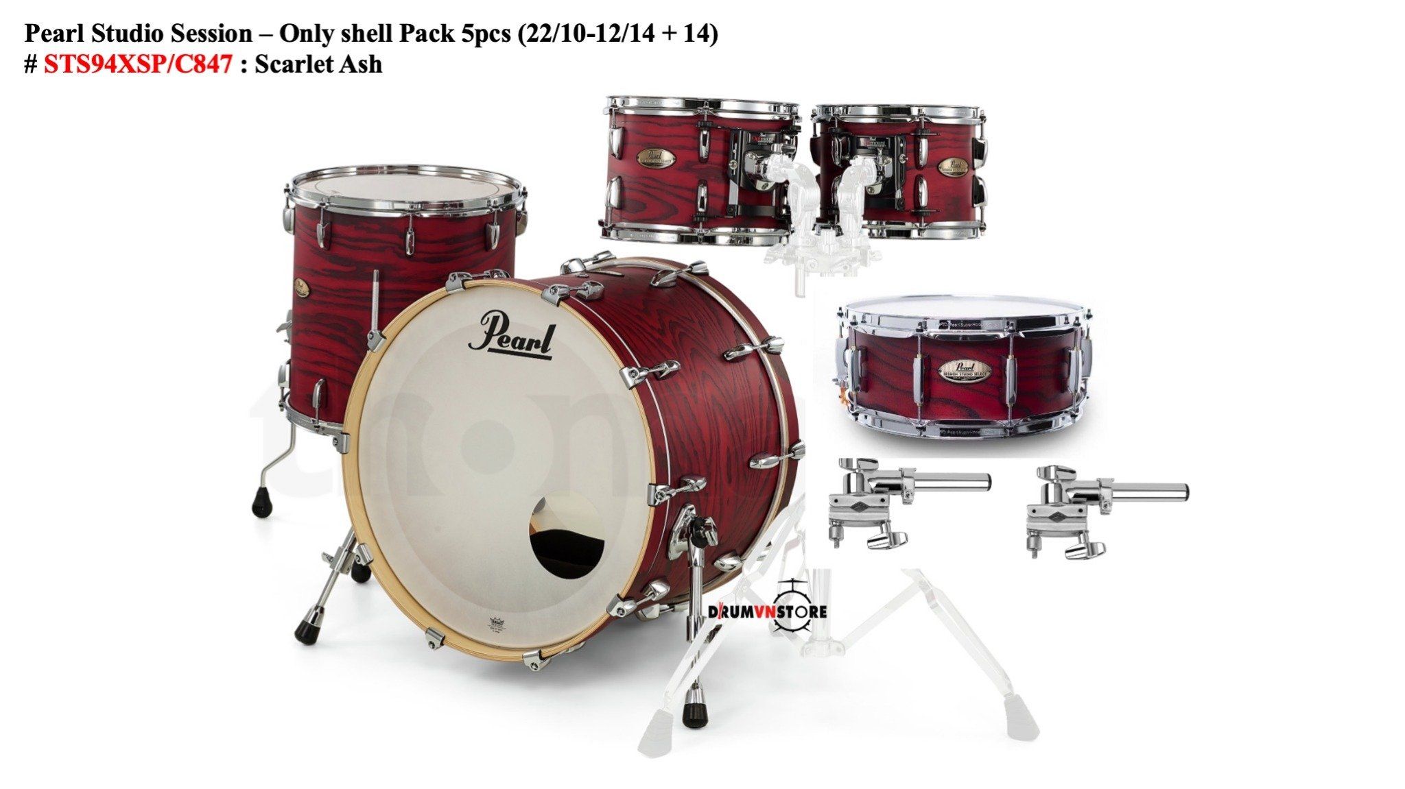  Trống Cơ Pearl Session Studio Select STS94XSP/C (22/10-12-16/14) (only shell pack) 