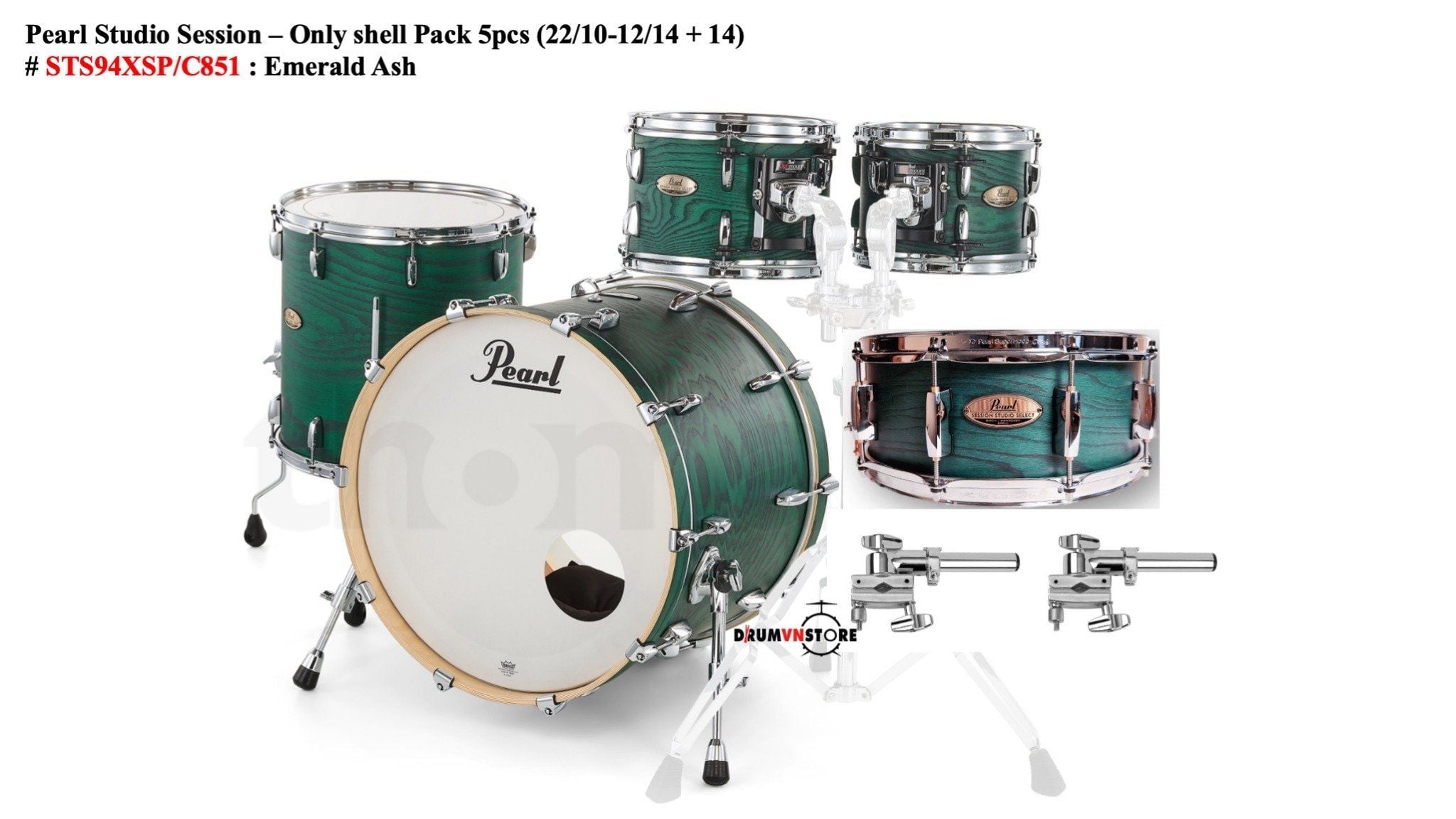  Trống Cơ Pearl Session Studio Select STS94XSP/C (22/10-12-16/14) (only shell pack) 