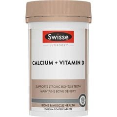 Thực phẩm bảo vệ sức khỏe Swisse Ultiboost Calcium + Vitamin D 150 viên bổ sung canxi vitamin D của Úc