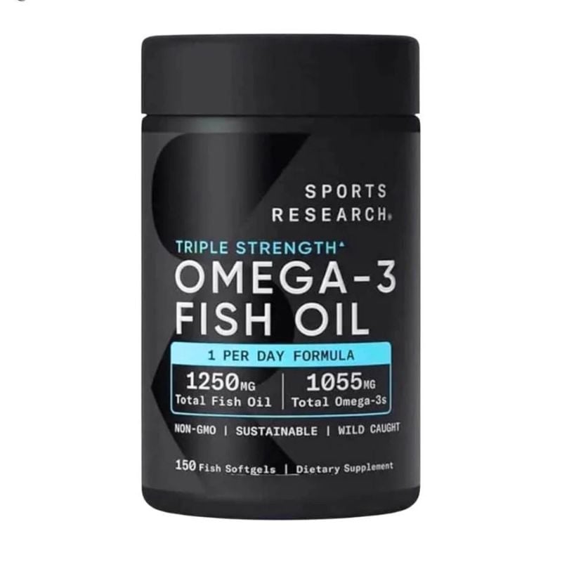Thực phẩm bảo vệ sức khỏe Dầu cá Sports Research Triple Strength Omega 3 Fish Oil 1250mg