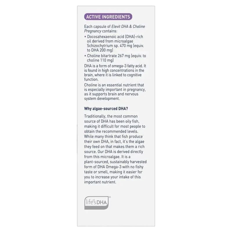 Viên uống Elevit DHA & Choline Pregnancy 60 viên Úc cho bà bầu