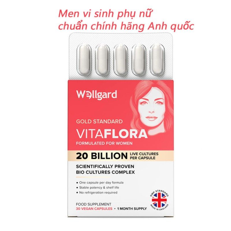 Men phụ khoa Wellgard Vitaflora 30 viên của Anh Quốc