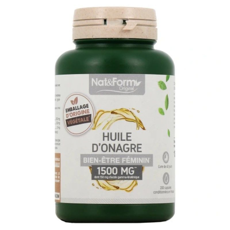 Viên uống tinh dầu hoa anh thảo Nat & Form Hulie D'Onagre 200 viên của Pháp