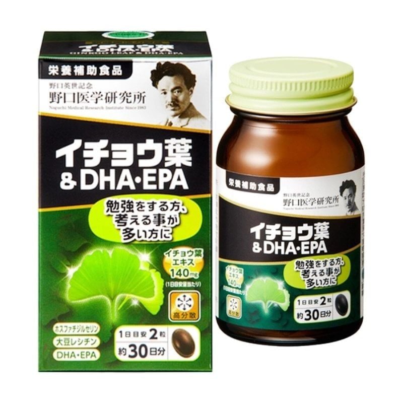 Thực phẩm bảo vệ sức khỏe bổ não Noguchi DHA EPA Ginkgo Nhật Bản 60 viên