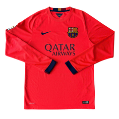 ÁO BÓNG ĐÁ BARCELONA 2014/15 SÂN KHÁCH CHÍNH HÃNG TAY DÀI - PATCH LALIGA + MESSI #10 -- 618738-672
