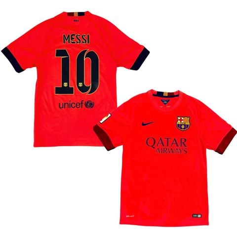 ÁO BÓNG ĐÁ BARCELONA 2014/15 CHÍNH HÃNG SÂN KHÁCH PLAYER 612654-672 - NAME PATCH LFP MESSI
