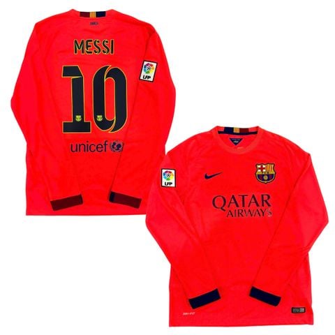 ÁO BÓNG ĐÁ BARCELONA 2014/15 SÂN KHÁCH CHÍNH HÃNG PLAYER 618738-672 - NAME PATCH LFP MESSI