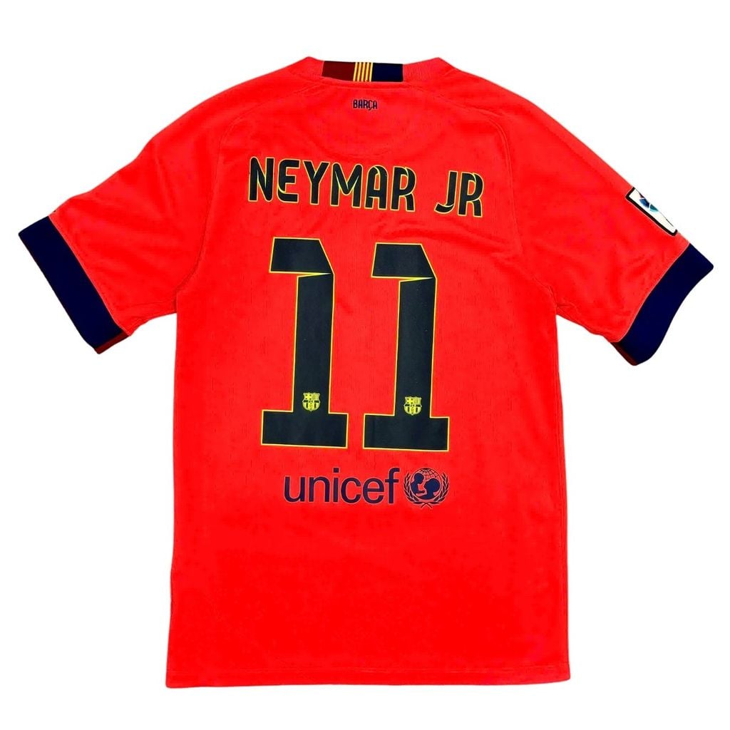 ÁO BÓNG ĐÁ BARCELONA 2014/15 CHÍNH HÃNG SÂN KHÁCH PLAYER 610595-672 - NAME PATCH LFP NEYMAR JR