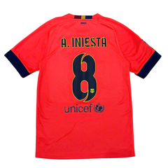 ÁO BÓNG ĐÁ BARCELONA 2014/15 SÂN KHÁCH CHÍNH HÃNG FAN + PATCH LALIGA & A.INIESTA #8