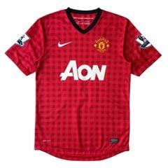 ÁO BÓNG ĐÁ MANCHESTER UNTED 2012/13 SÂN NHÀ CHÍNH HÃNG - PATCH NGOẠI HẠNG ANH & VIDIC #15 + CHỮ KÍ -- 479278-623